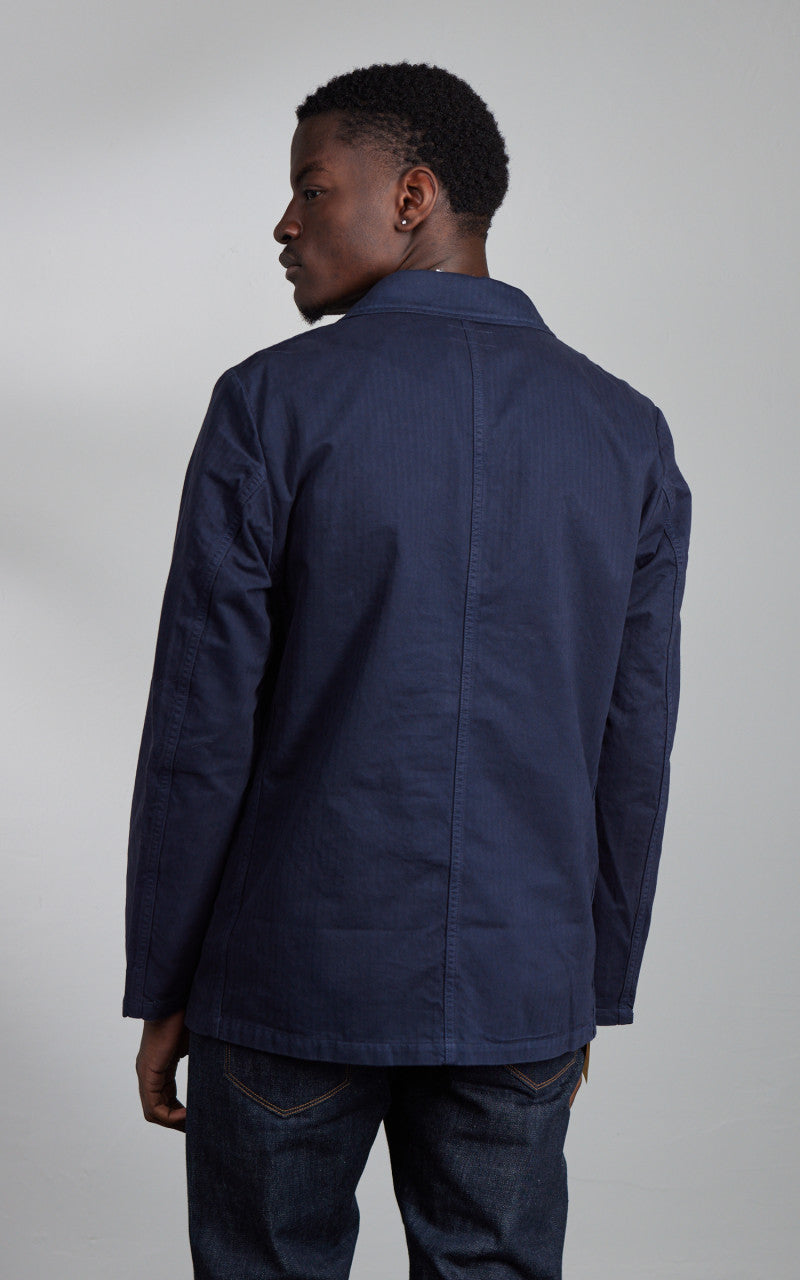 Tellason Work Blazer Herringbone Twill Dark Navy