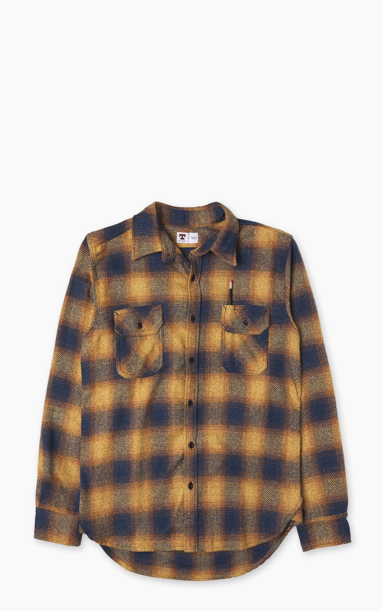 Tellason Clampdown Shirt Heavy Plaid Flannel Gold/Blue