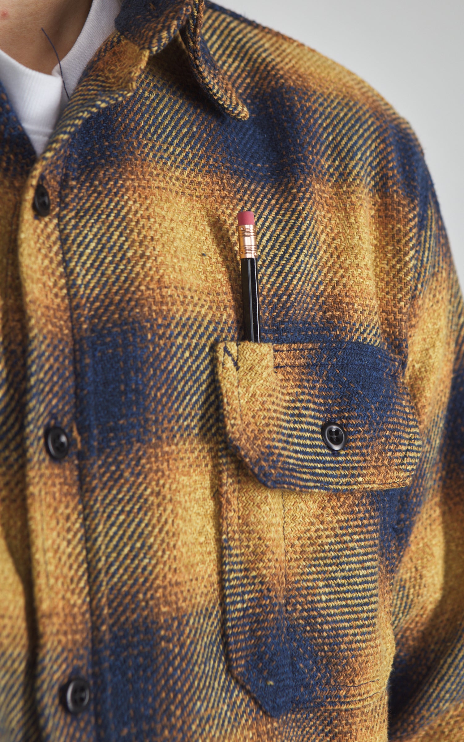 Tellason Clampdown Shirt Heavy Plaid Flannel Gold/Blue