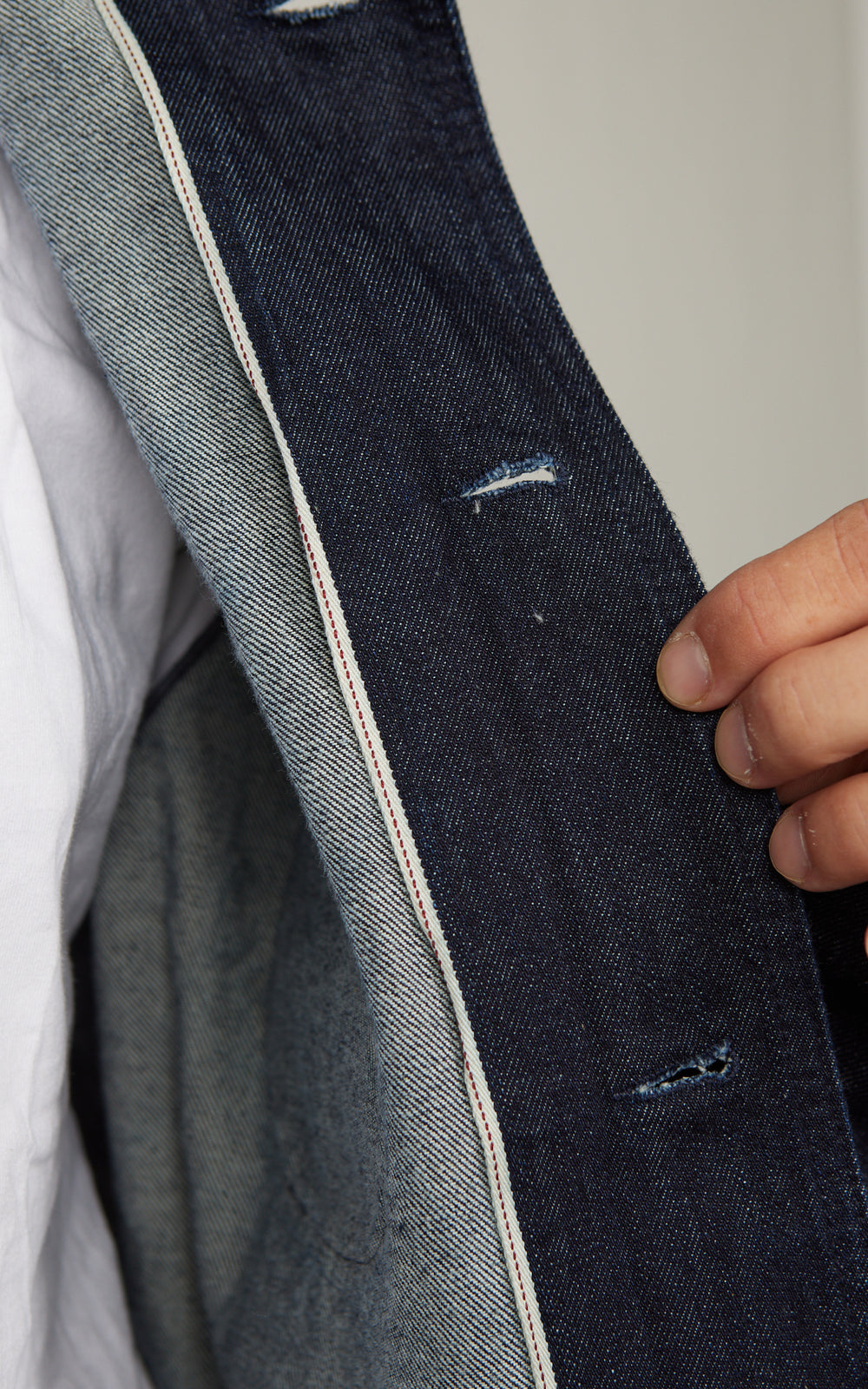 Tellason Shawl Collar Jacket New Chai Selvedge Denim