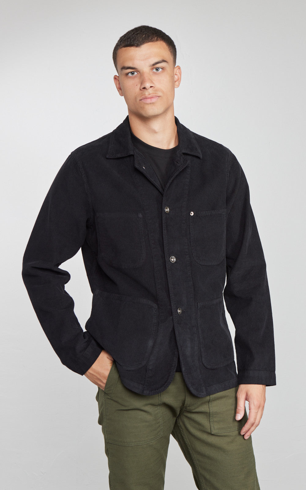 Tellason Baker Jacket Vell Millerighe Corduroy Black