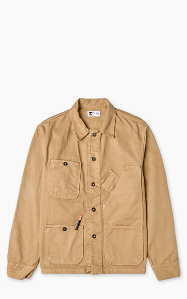 Tellason Coverall Jacket Garment Dyed Denim British Tan