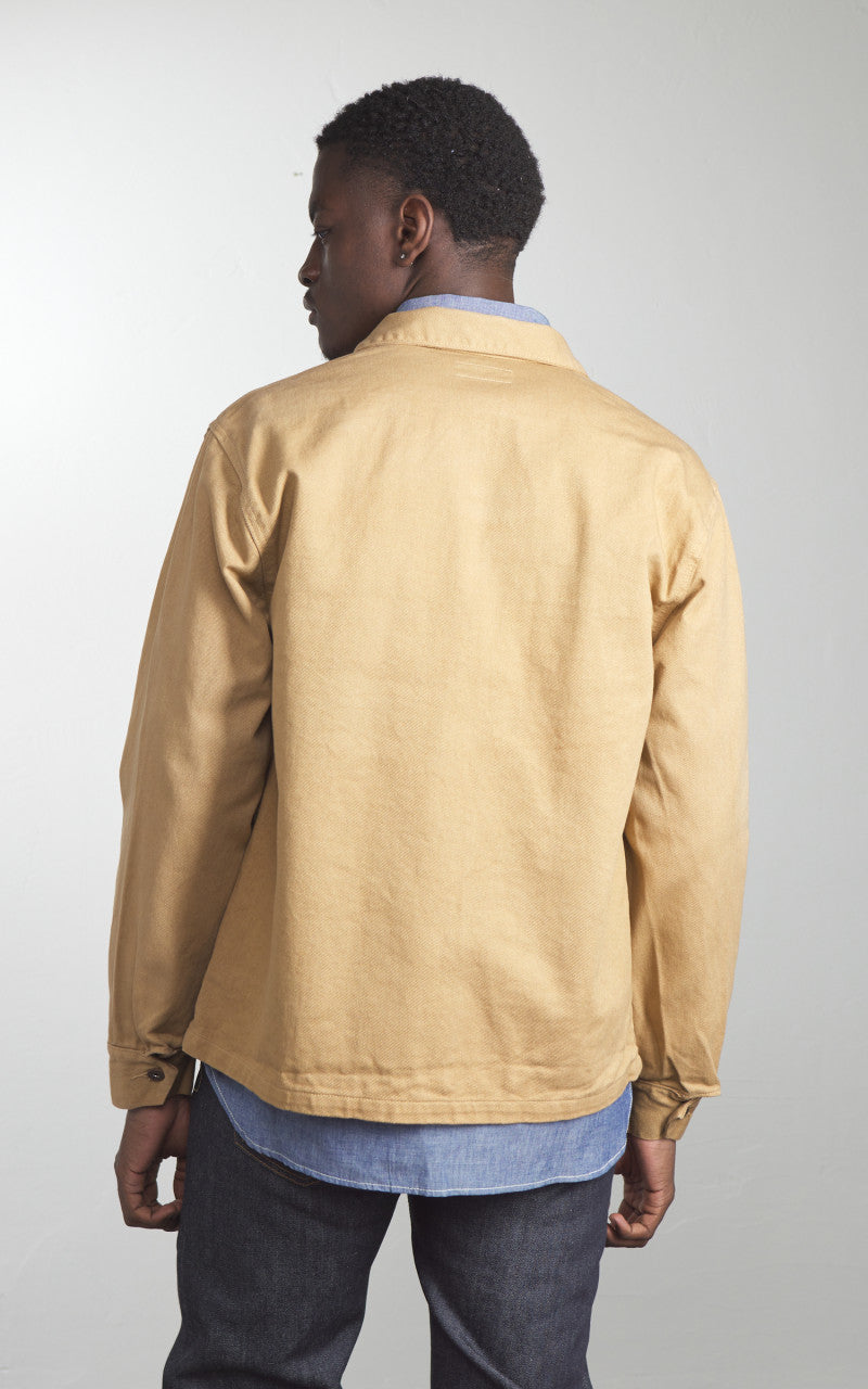 Tellason Coverall Jacket Garment Dyed Denim British Tan
