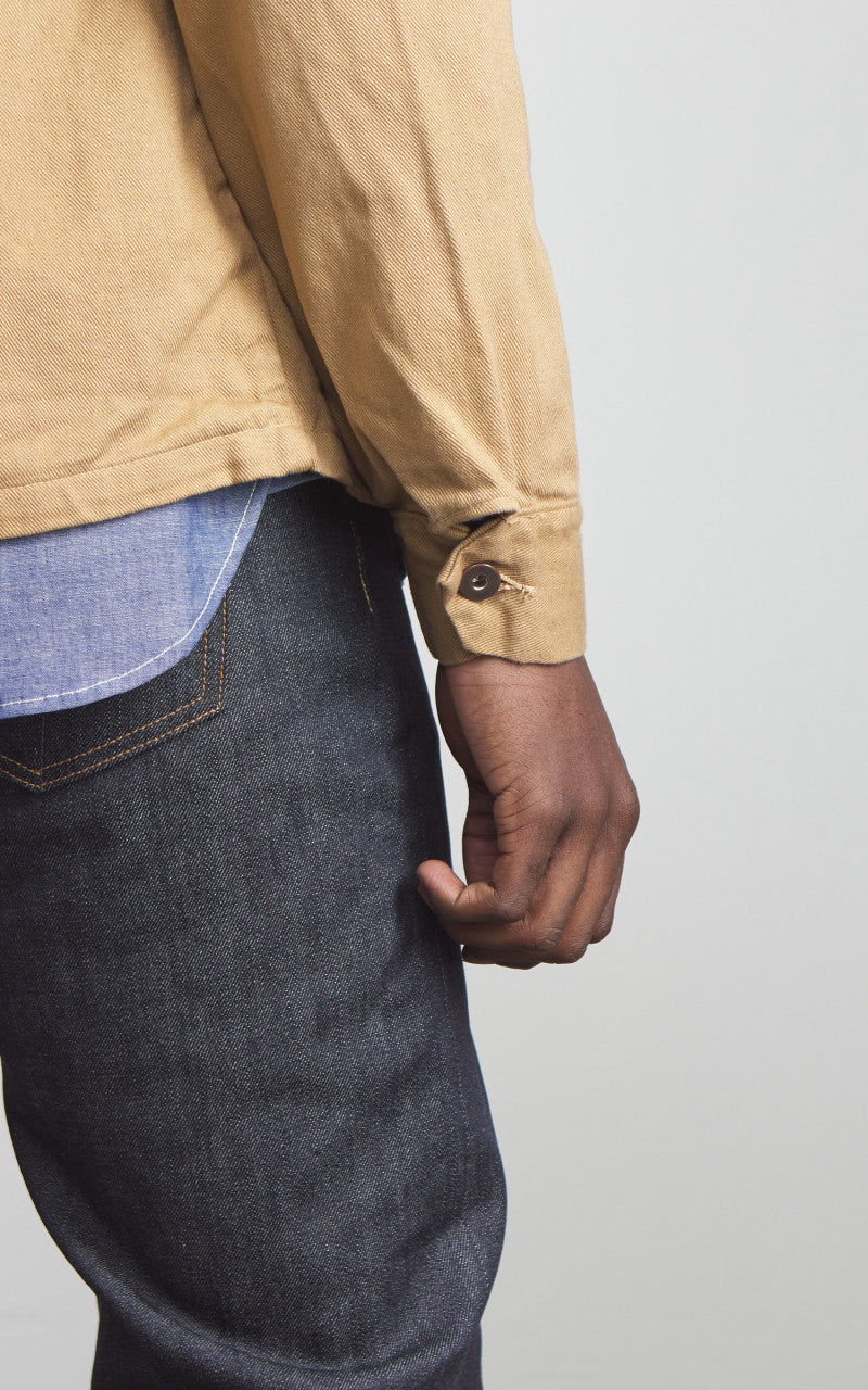 Tellason Coverall Jacket Garment Dyed Denim British Tan