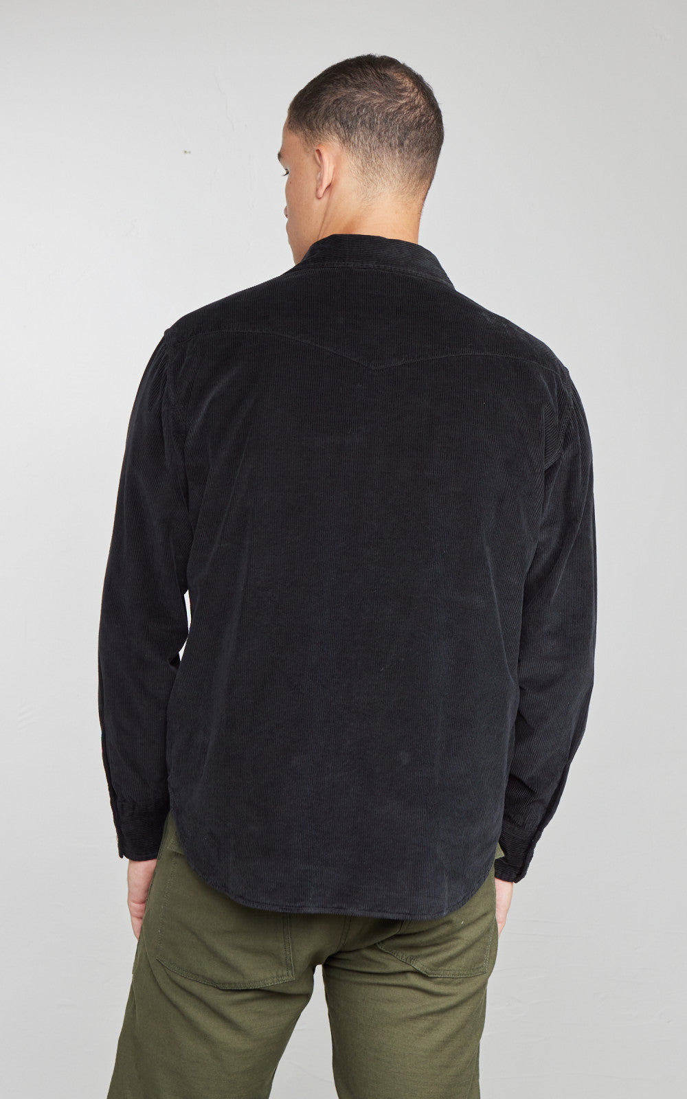 Tellason Cowboy Shirt Vell Millerighe Corduroy Black
