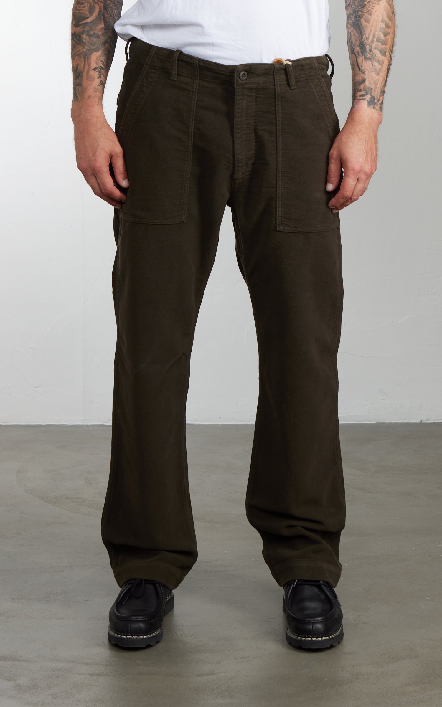 Tellason Fatigue Pant Straight Greensburg Moleskin Chocolate Brown