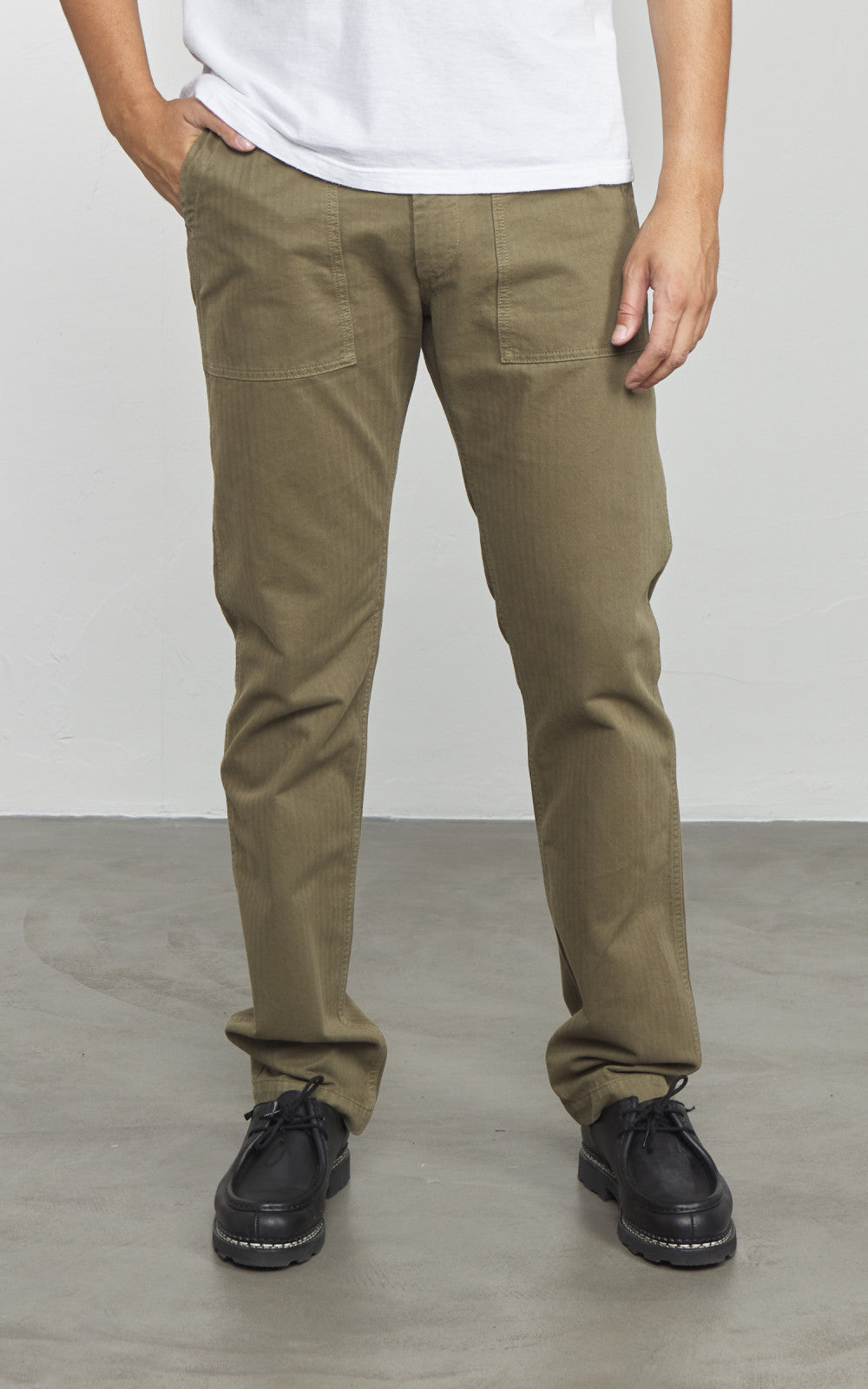 Tellason Fatigue Pant Tapered Herringbone Twill Military