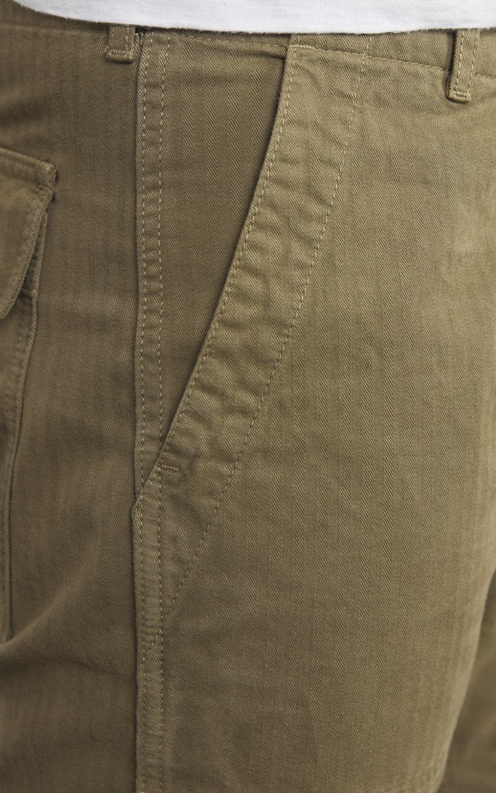 Tellason Fatigue Pant Tapered Herringbone Twill Military