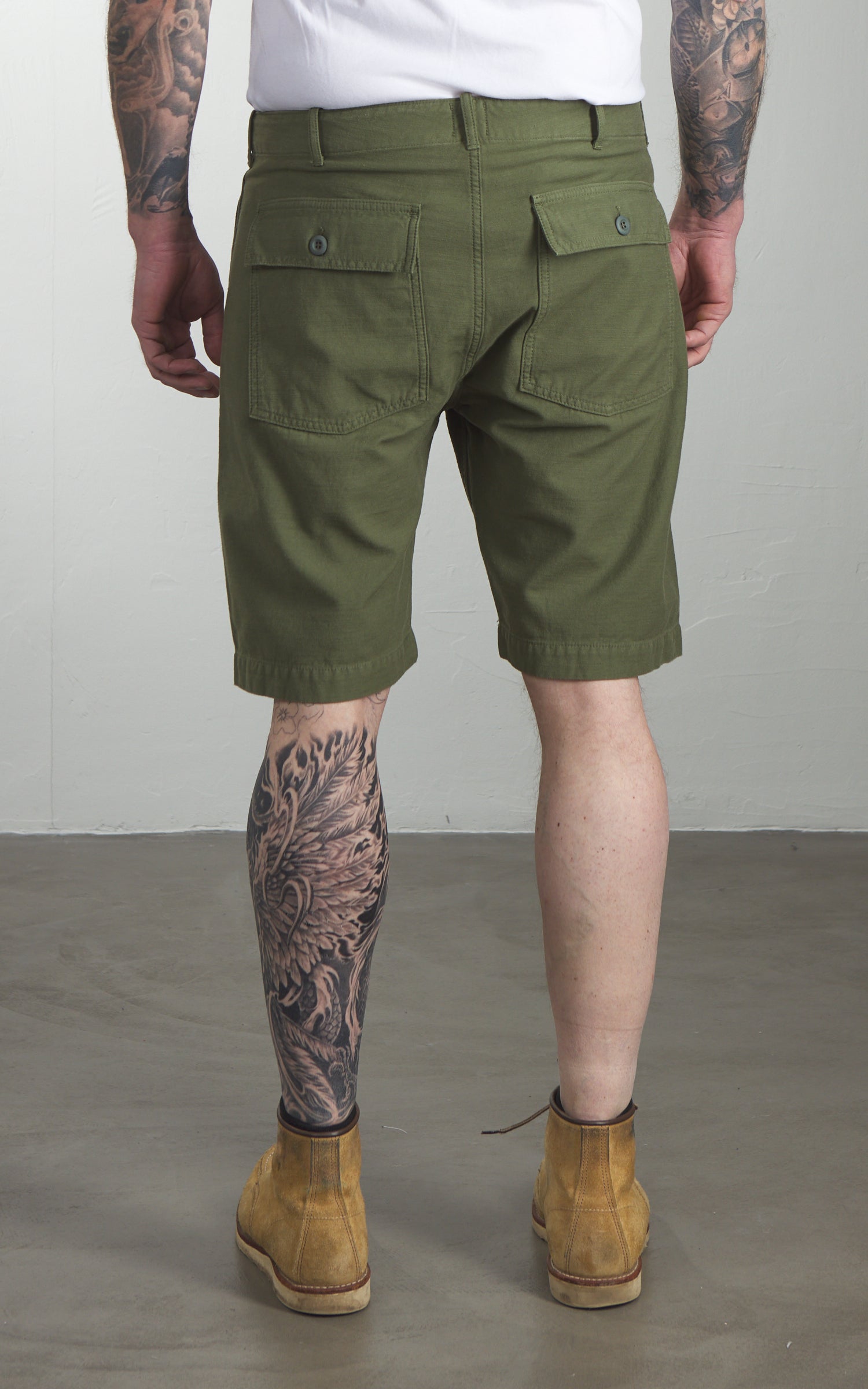Tellason Fatigue Shorts Cotton Sateen Olive