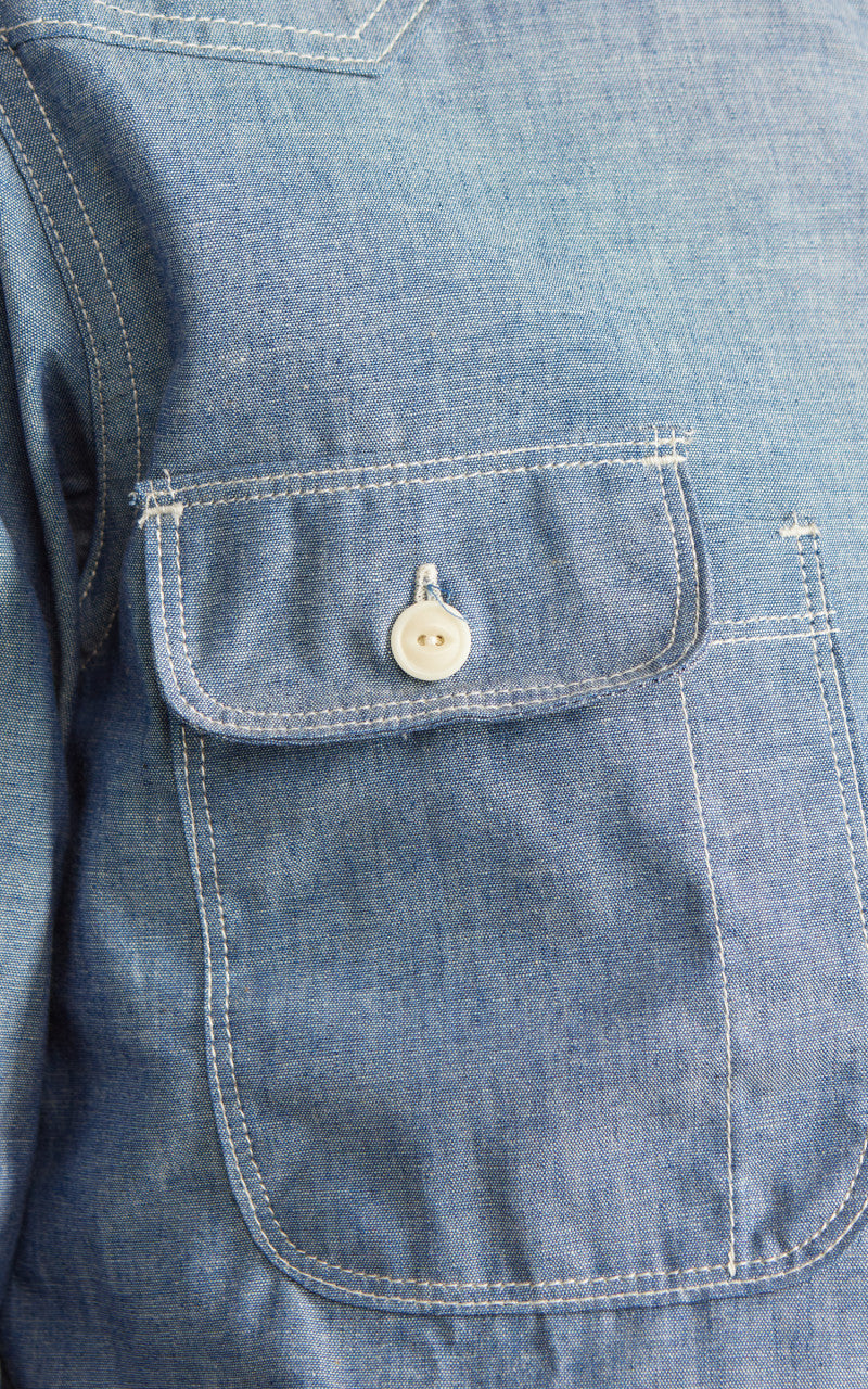 Tellason Topper Shirt Chambray Blue
