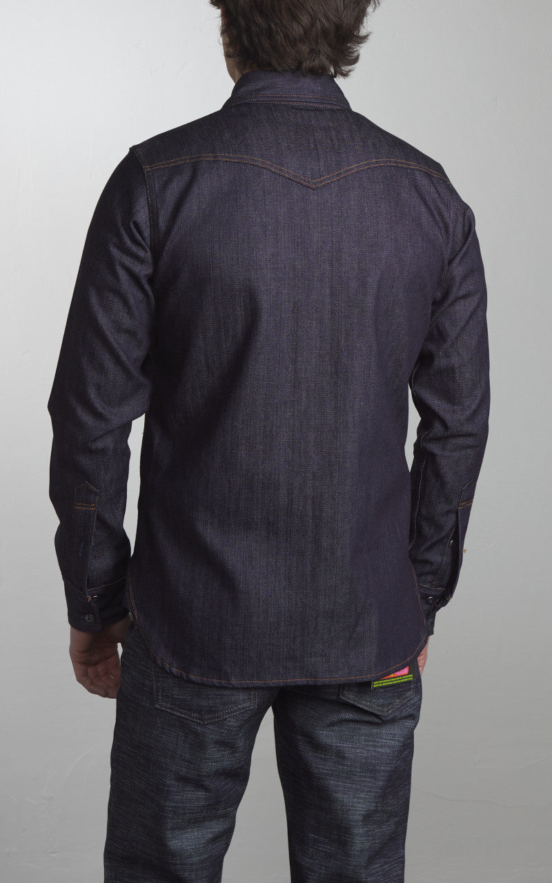 Tellason Topper Denim Shirt Unwashed Indigo 7.5oz