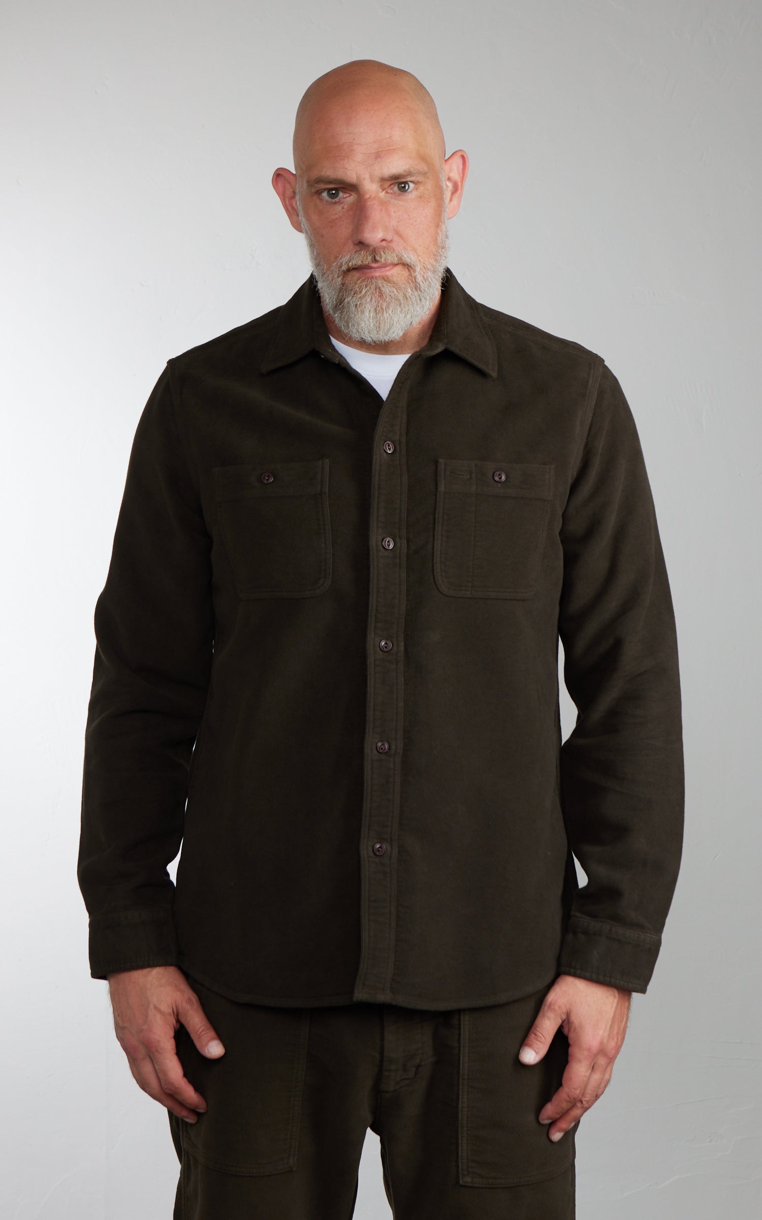 Tellason Utility Shirt Greensburg Moleskin Chocolate Brown