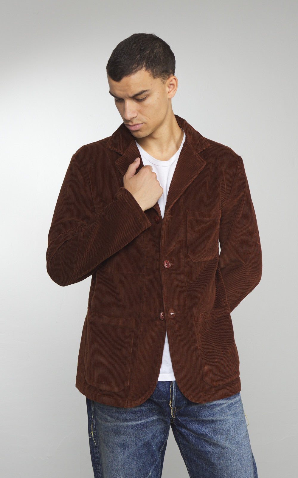 Tellason Work Blazer Kindermann Corduroy Brown