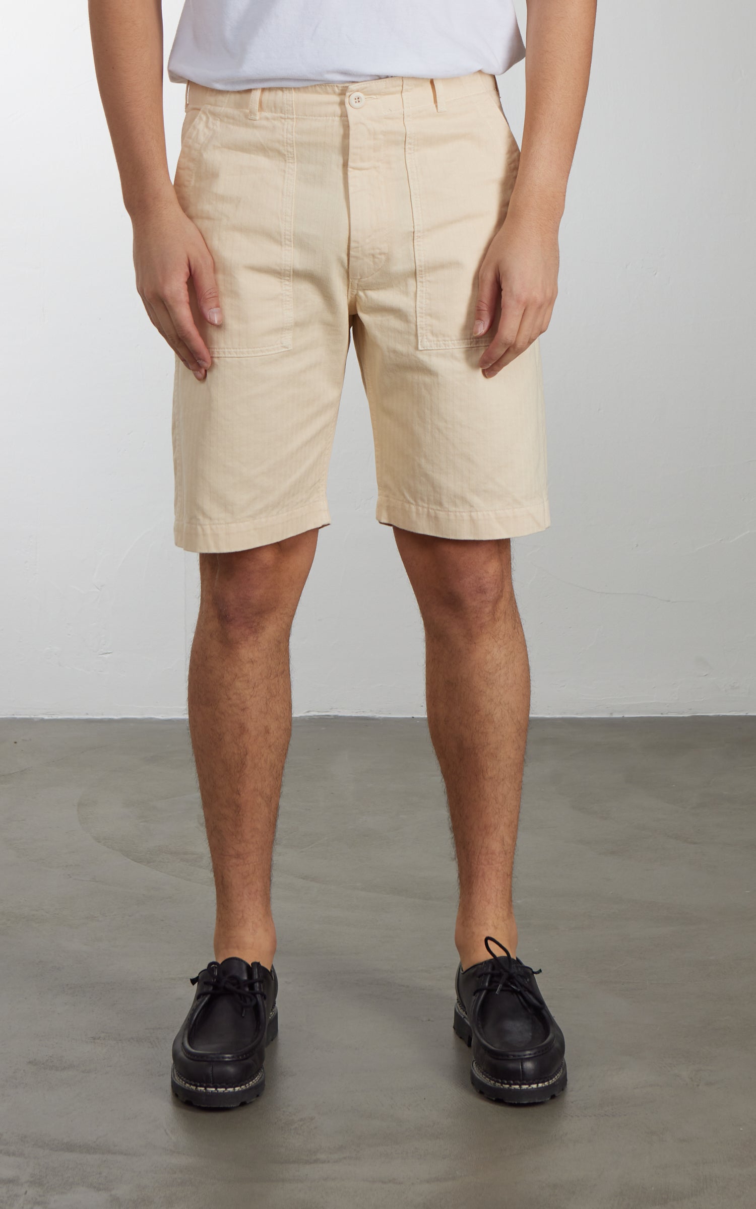 Tellason Fatigue Shorts Herringbone Twill Bone