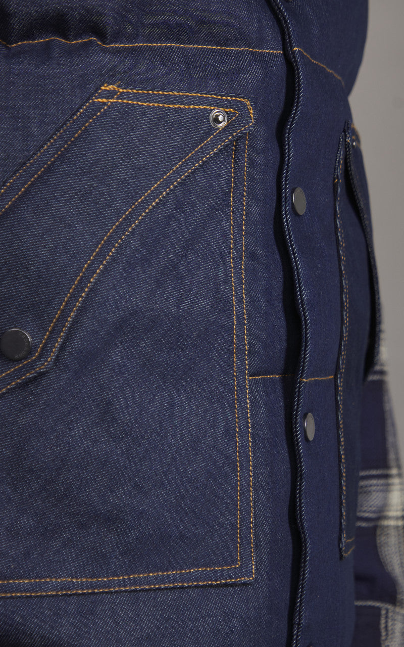 Tellason x Shangri-La Heritage Bivacco Down & Denim Vest Indigo/Gold