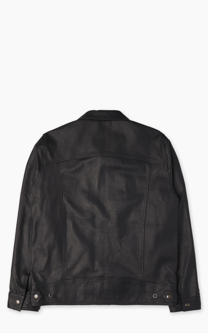 Tellason x Shangri-La Heritage Trucker Jacket Cowhide Leather Black
