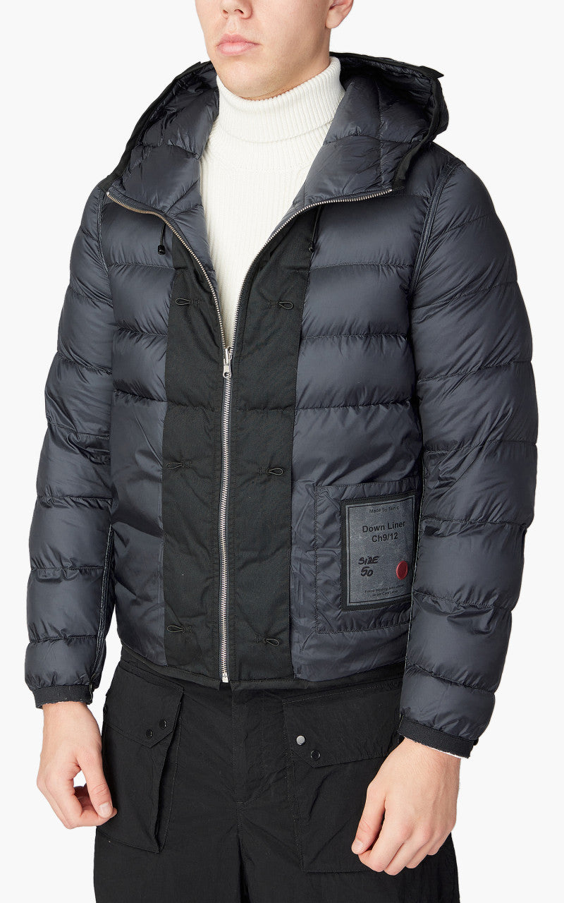 Ten C Hooded Down Liner With Pockets Navy
