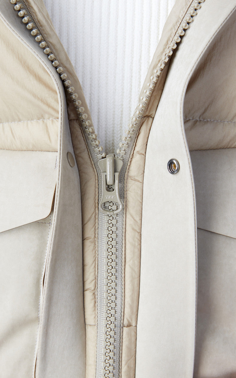 Ten C Tempest Combo Down Jacket Pale Taupe