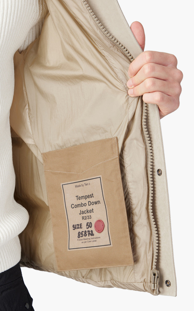 Ten C Tempest Combo Down Jacket Pale Taupe
