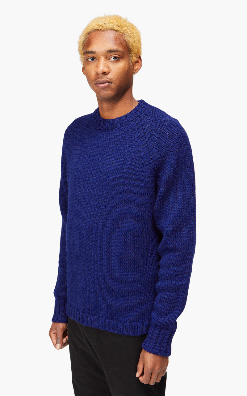 Ten C Merino Wool Sweatshirt Indigo Blue