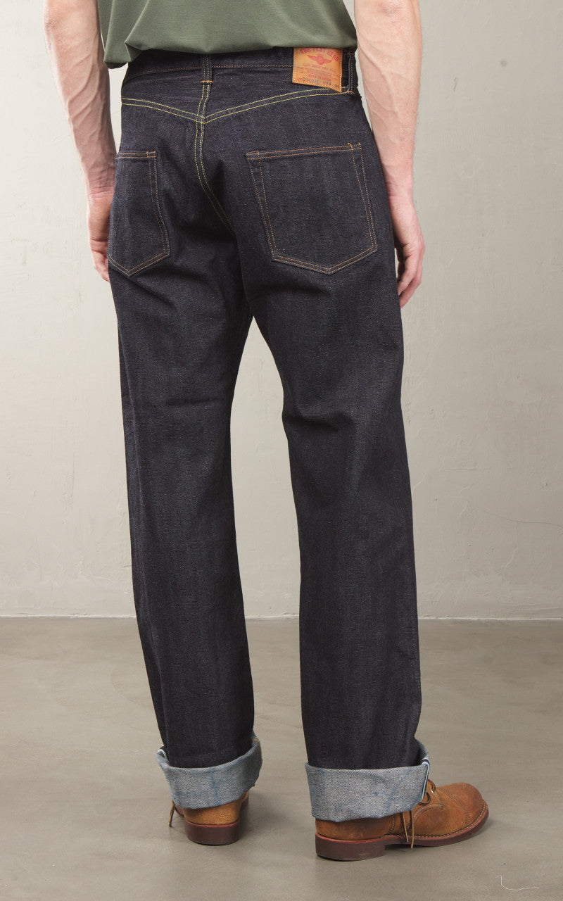 The Flat Head FN-D111 Wide Straight Jeans Selvedge One Wash Indigo