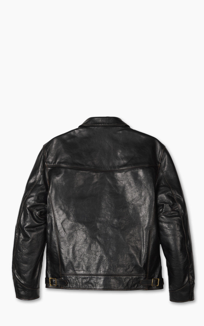 The Flat Head FN-LJ-HS001 Horsehide Single Rider Jacket Black