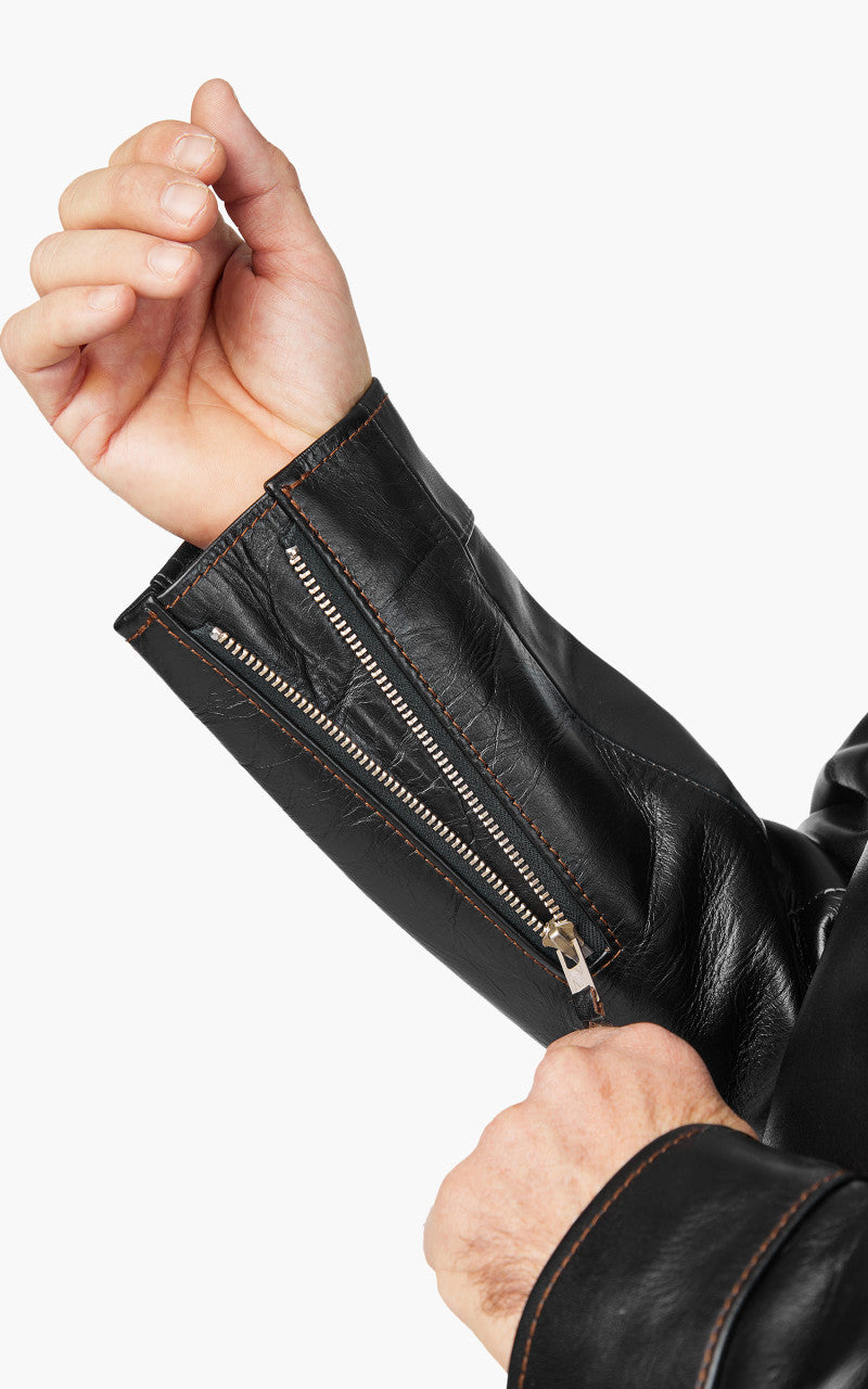 The Flat Head FN-LJ-HS005 Horsehide Single Rider Jacket Black