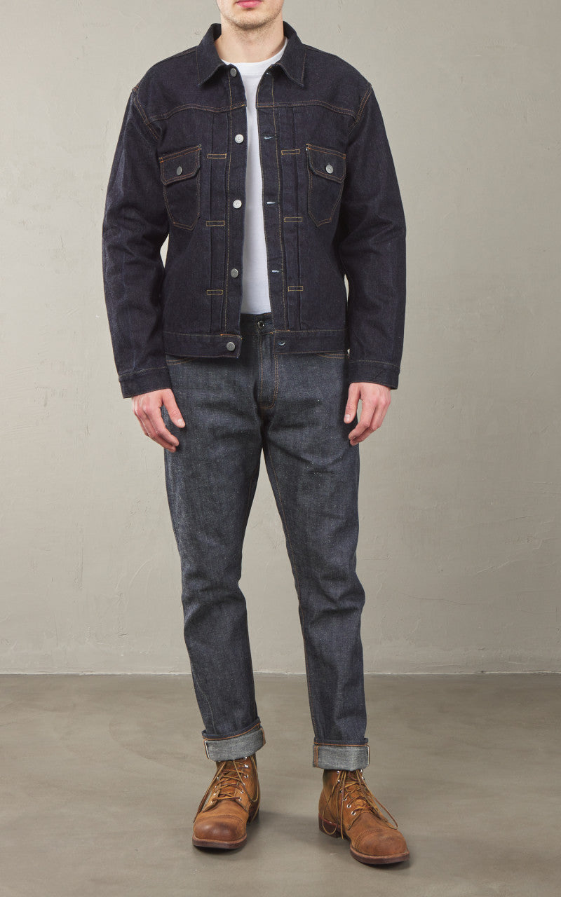 The Flat Head FN-OJ-D002 Denim Jacket 50s One Wash Indigo