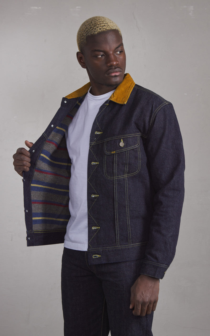 The Flat Head FN-OJ-D102 Denim Jacket Blanket Lined Indigo