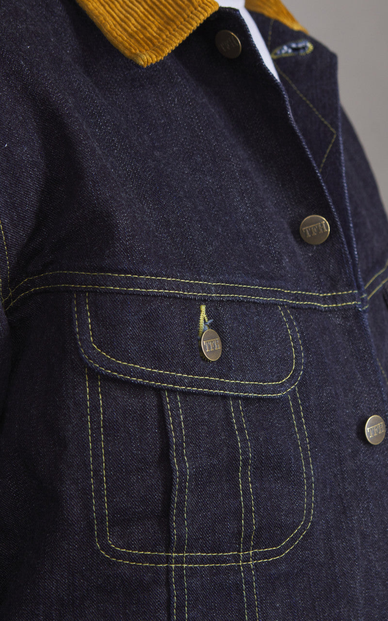 The Flat Head FN-OJ-D102 Denim Jacket Blanket Lined Indigo