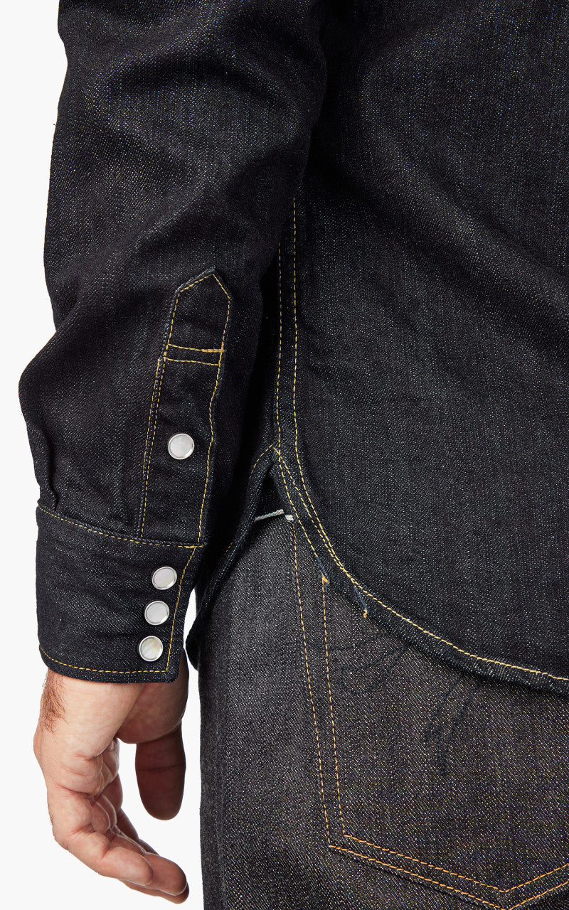 The Flat Head FN-SDW-001L Denim Western Shirt Selvedge Indigo