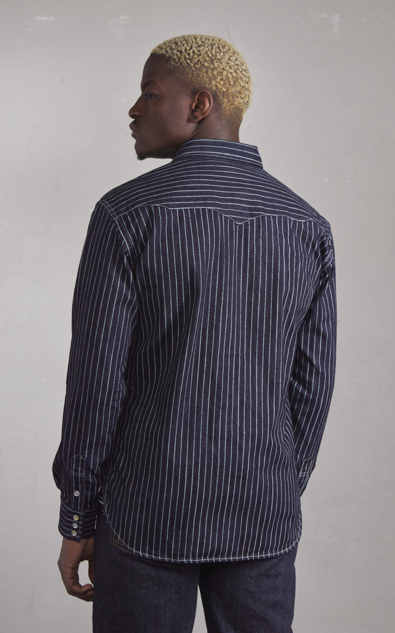 The Flat Head FN-SDW-701L Denim Wabash Western Shirt Selvedge Indigo