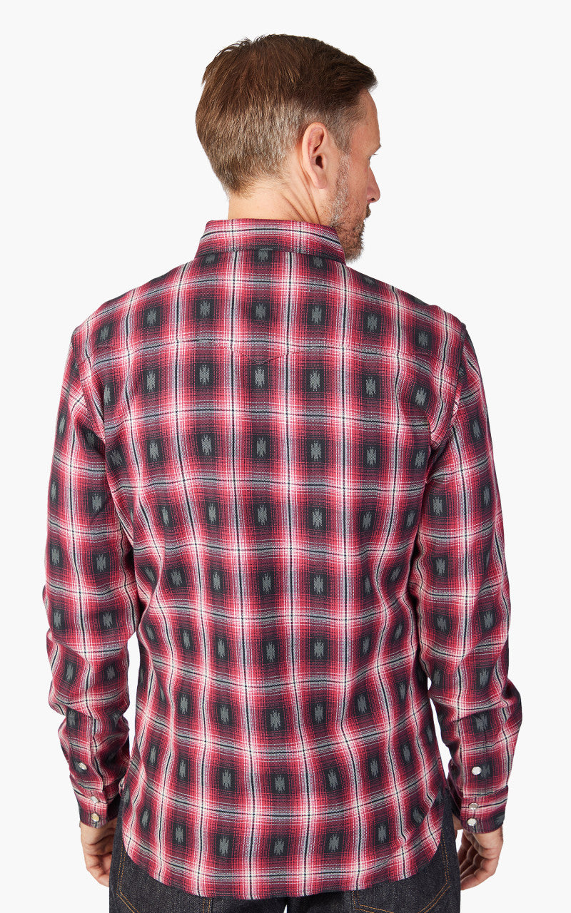 The Flat Head FN-SNW-004L Native Check Western Shirt Red