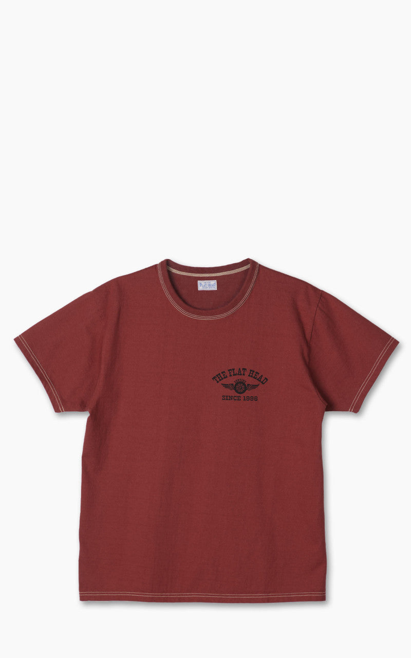 The Flat Head FN-THC-202 Flying Wheel T-Shirt Light Red/Black