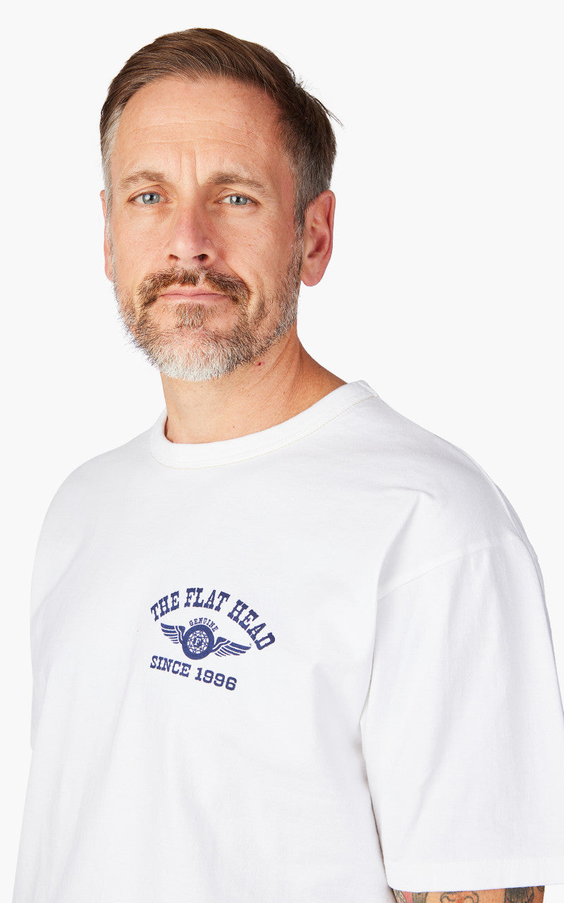 The Flat Head FN-THC-202 Flying Wheel T-Shirt White