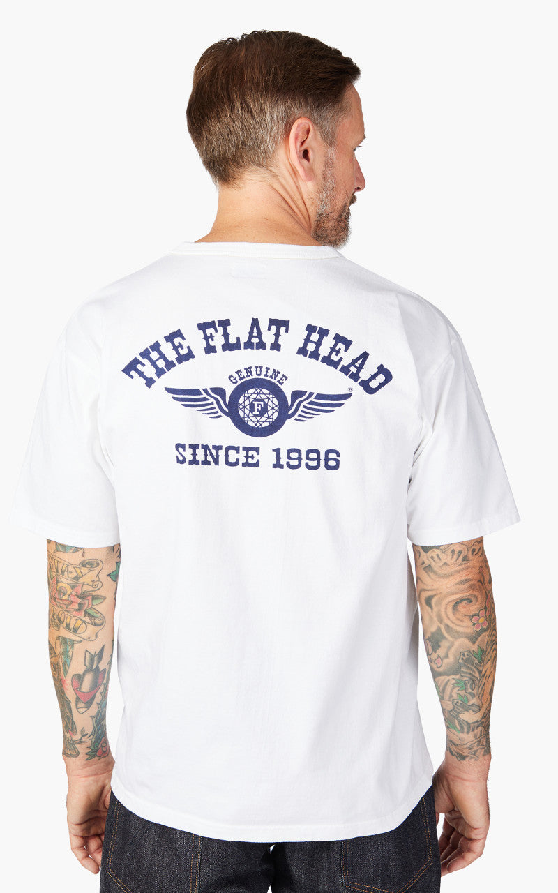The Flat Head FN-THC-202 Flying Wheel T-Shirt White