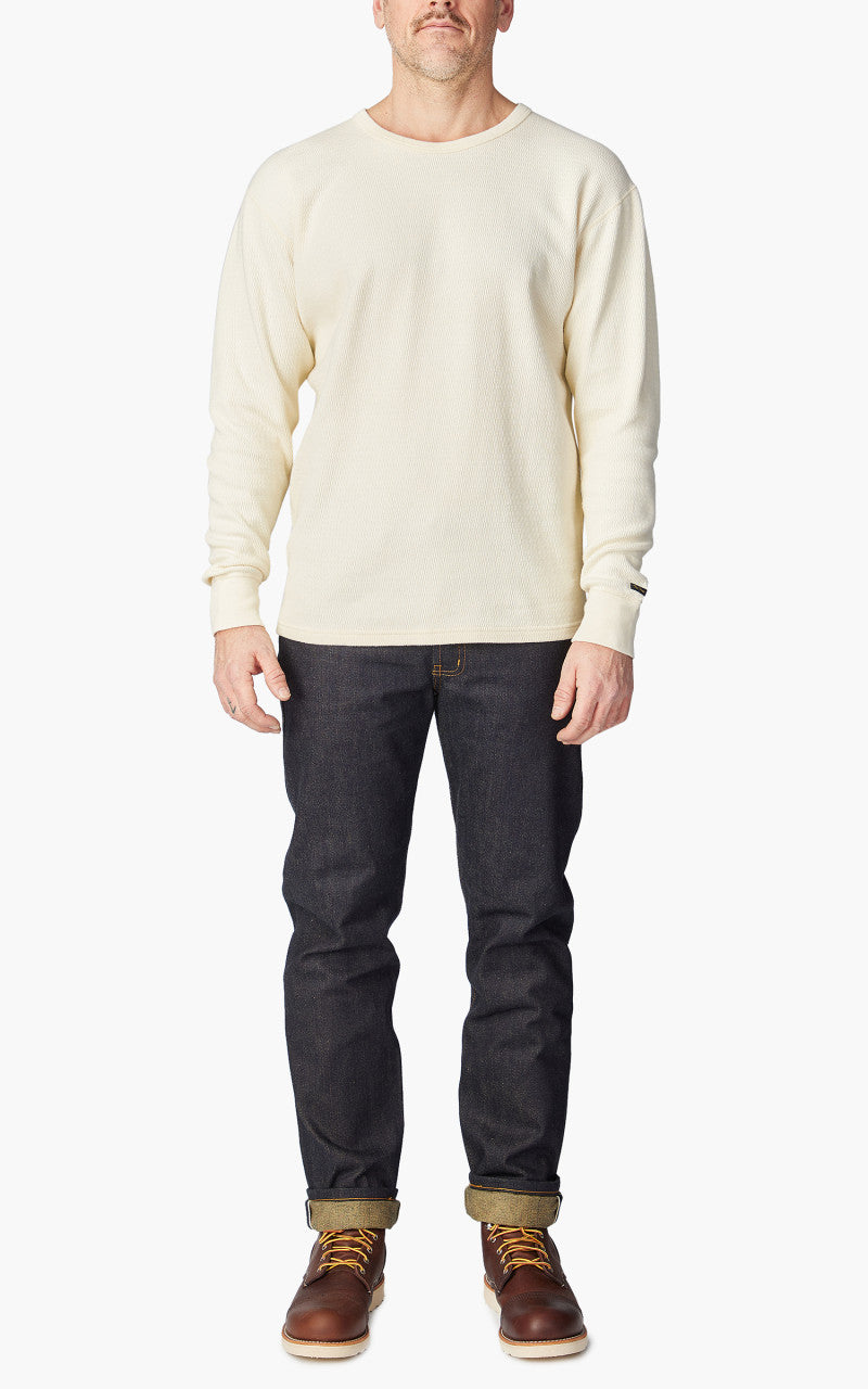 The Flat Head FN-THL-001 L/S T-Shirt Thermal Basic Ivory