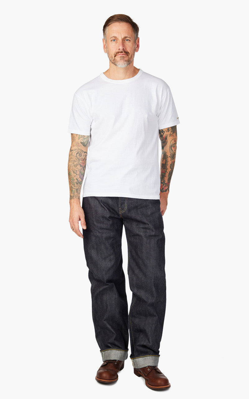 The Flat Head FN-TKC-001 Loopwheeled T-Shirt White