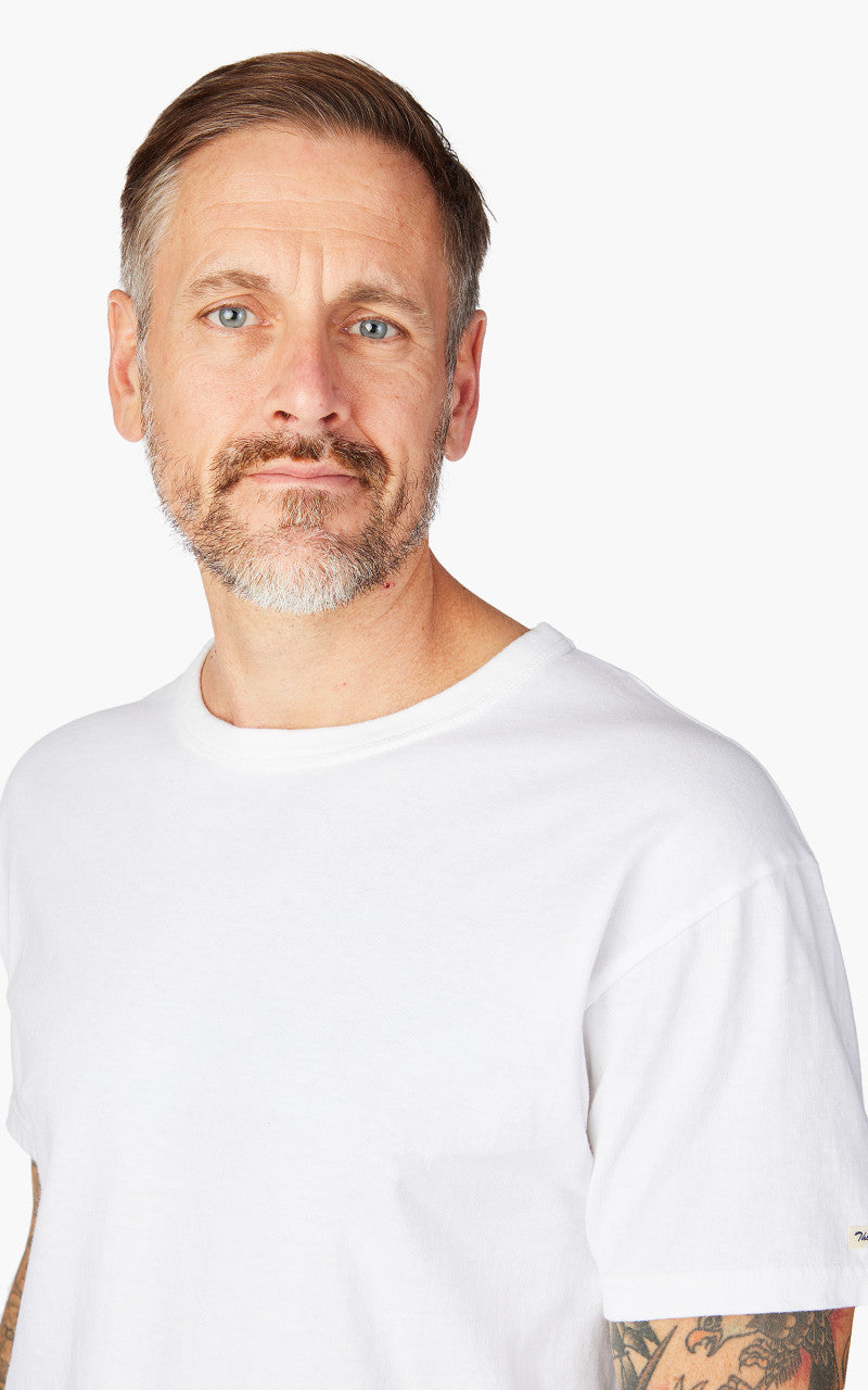 The Flat Head FN-TKC-001 Loopwheeled T-Shirt White