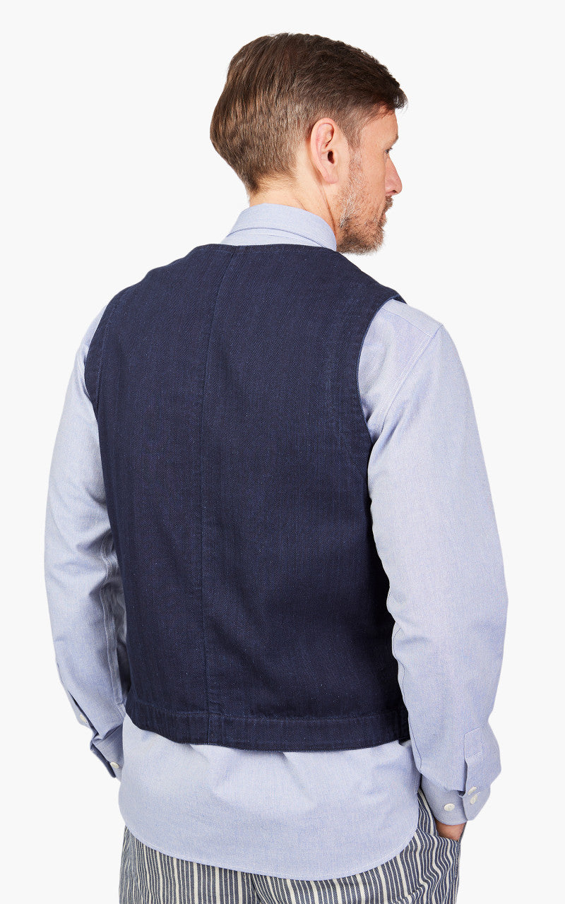 The Quartermaster Fisherman Vest Indigo