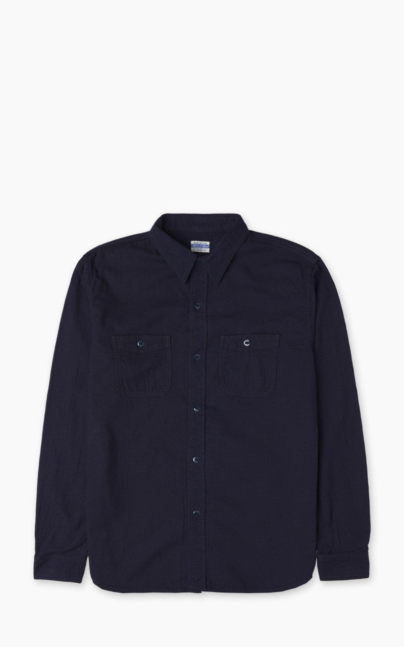 The Flat Head FN-SCK-009L Dobby Work Shirt Selvedge Indigo