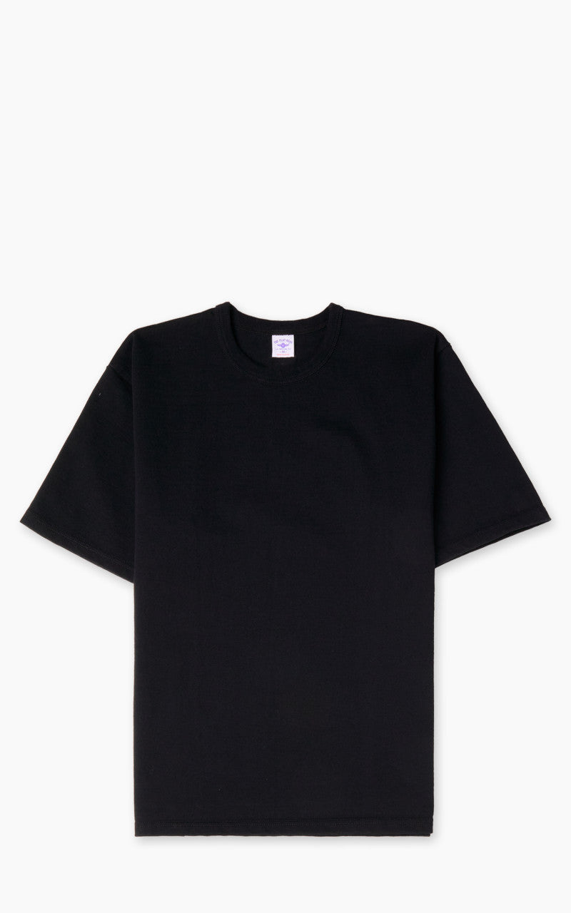 The Flat Head FN-HTK-001 Loopwheel 20oz Heavyweight T-Shirt Black