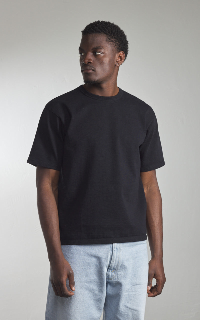 The Flat Head FN-HTK-001 Loopwheel 20oz Heavyweight T-Shirt Black