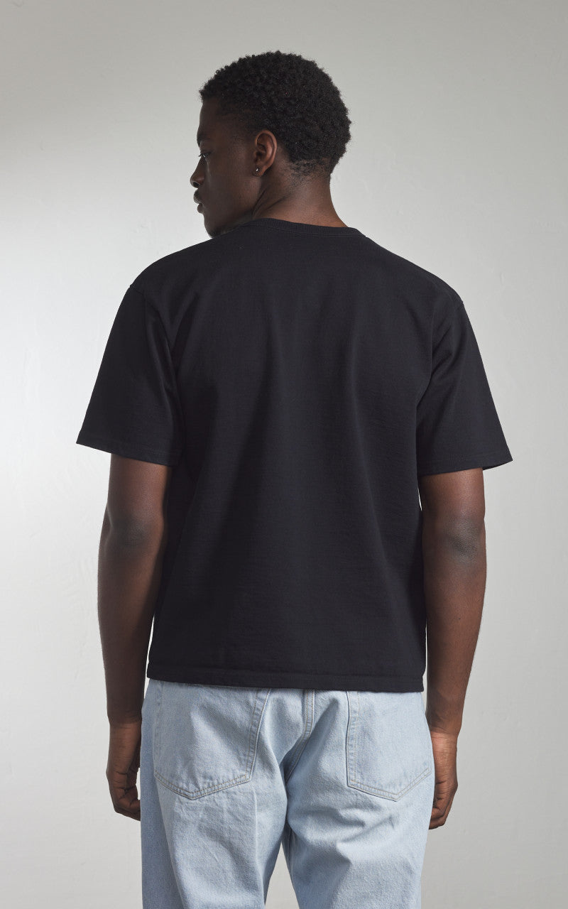 The Flat Head FN-HTK-001 Loopwheel 20oz Heavyweight T-Shirt Black