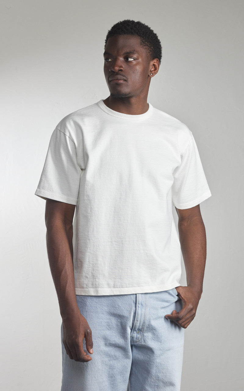 The Flat Head FN-HTK-001 Loopwheel 20oz Heavyweight T-Shirt White