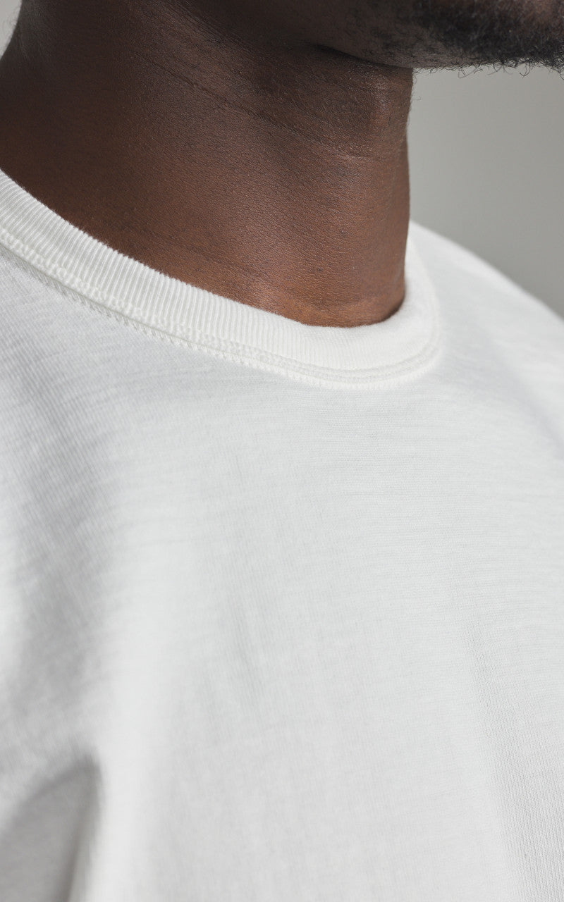 The Flat Head FN-HTK-001 Loopwheel 20oz Heavyweight T-Shirt White