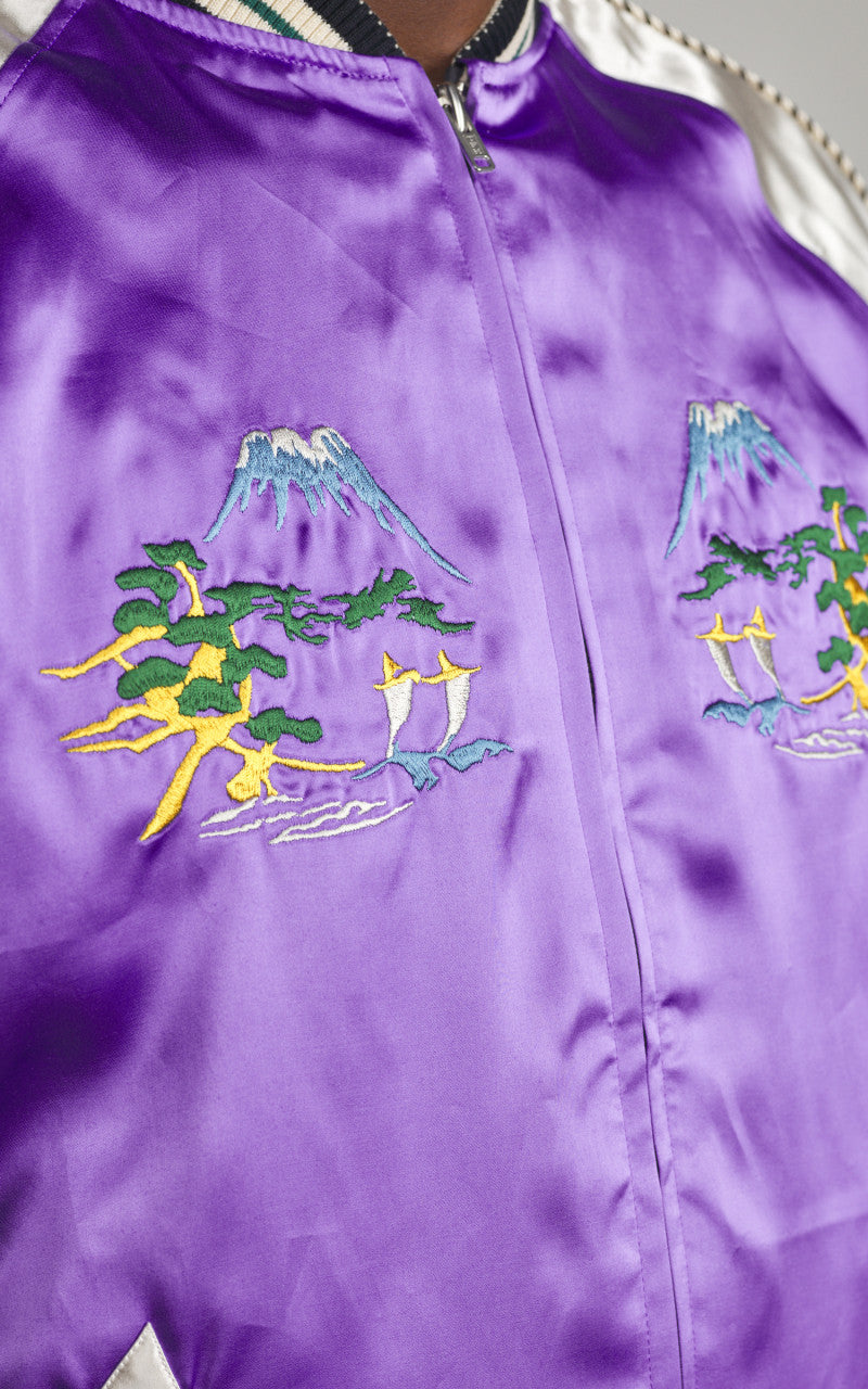 The Flat Head FN-OJ-SV004 Souvenir Jacket Tiger & Japan Map Reversible