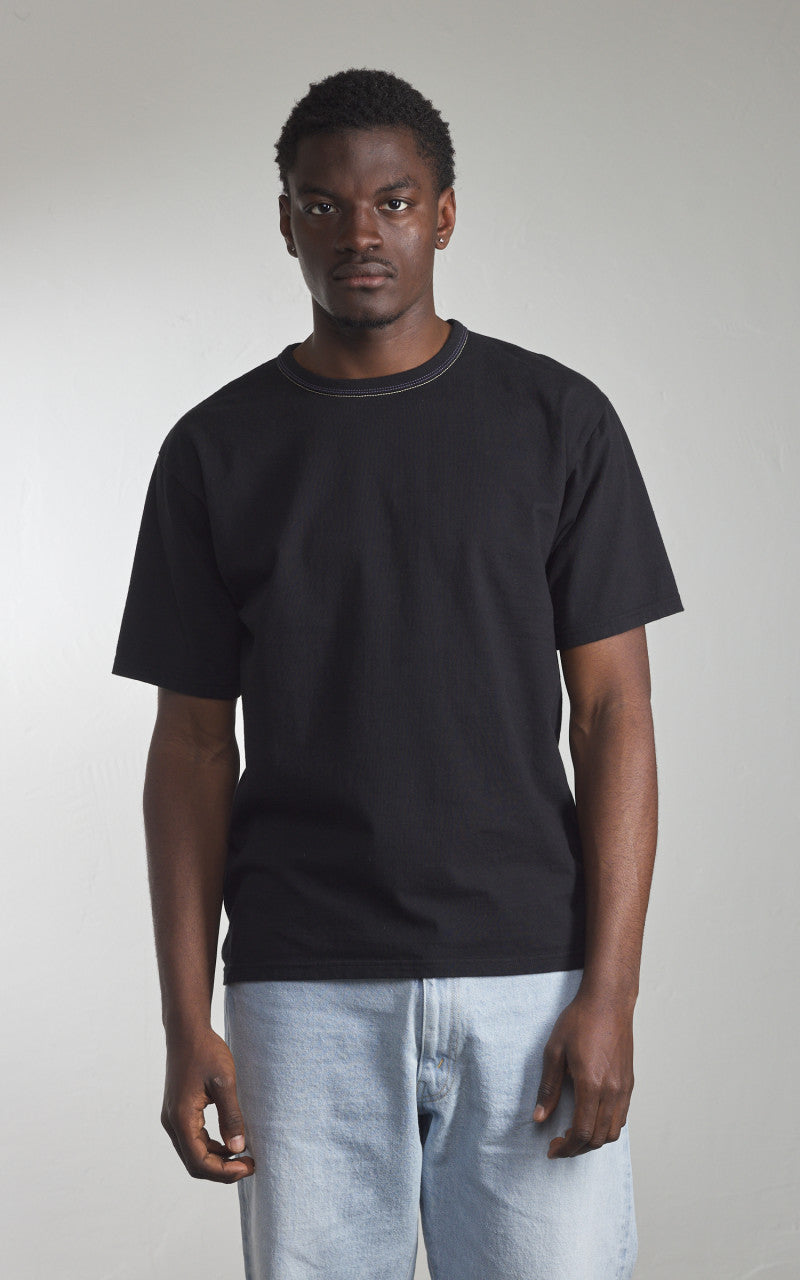 The Flat Head FN-THC-101 Plain T-Shirt Black