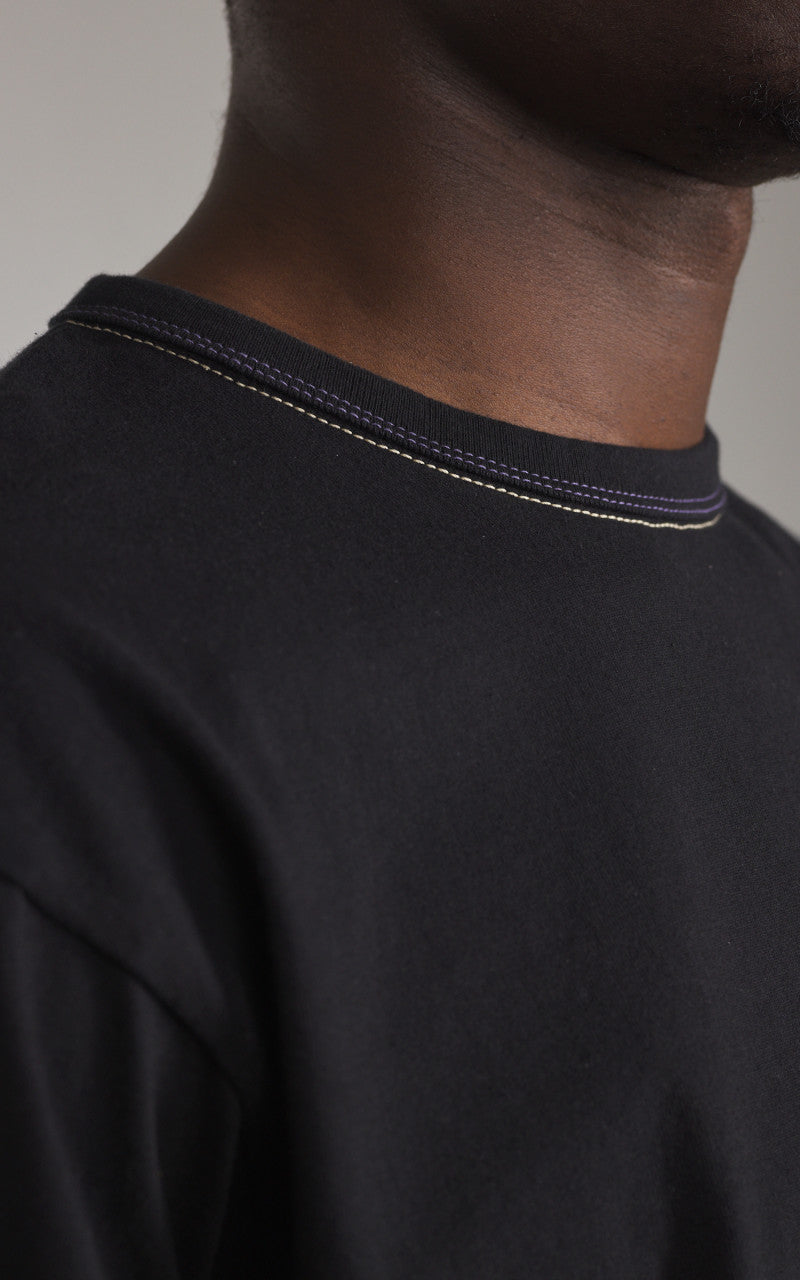 The Flat Head FN-THC-101 Plain T-Shirt Black