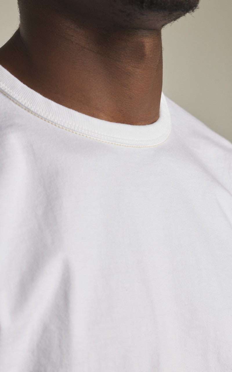 The Flat Head FN-THC-101 Plain T-Shirt White